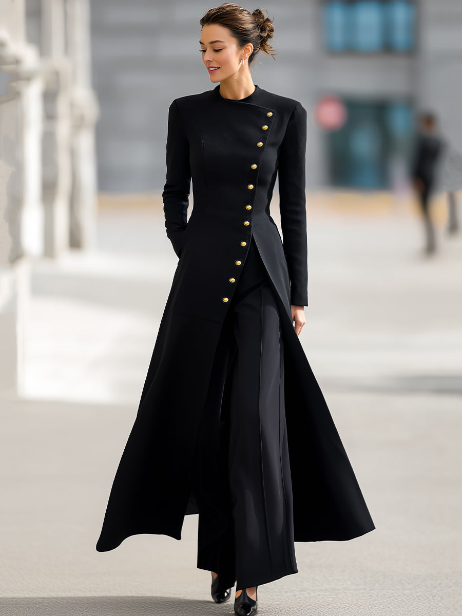 Elegant Long Blazer And Trousers Set